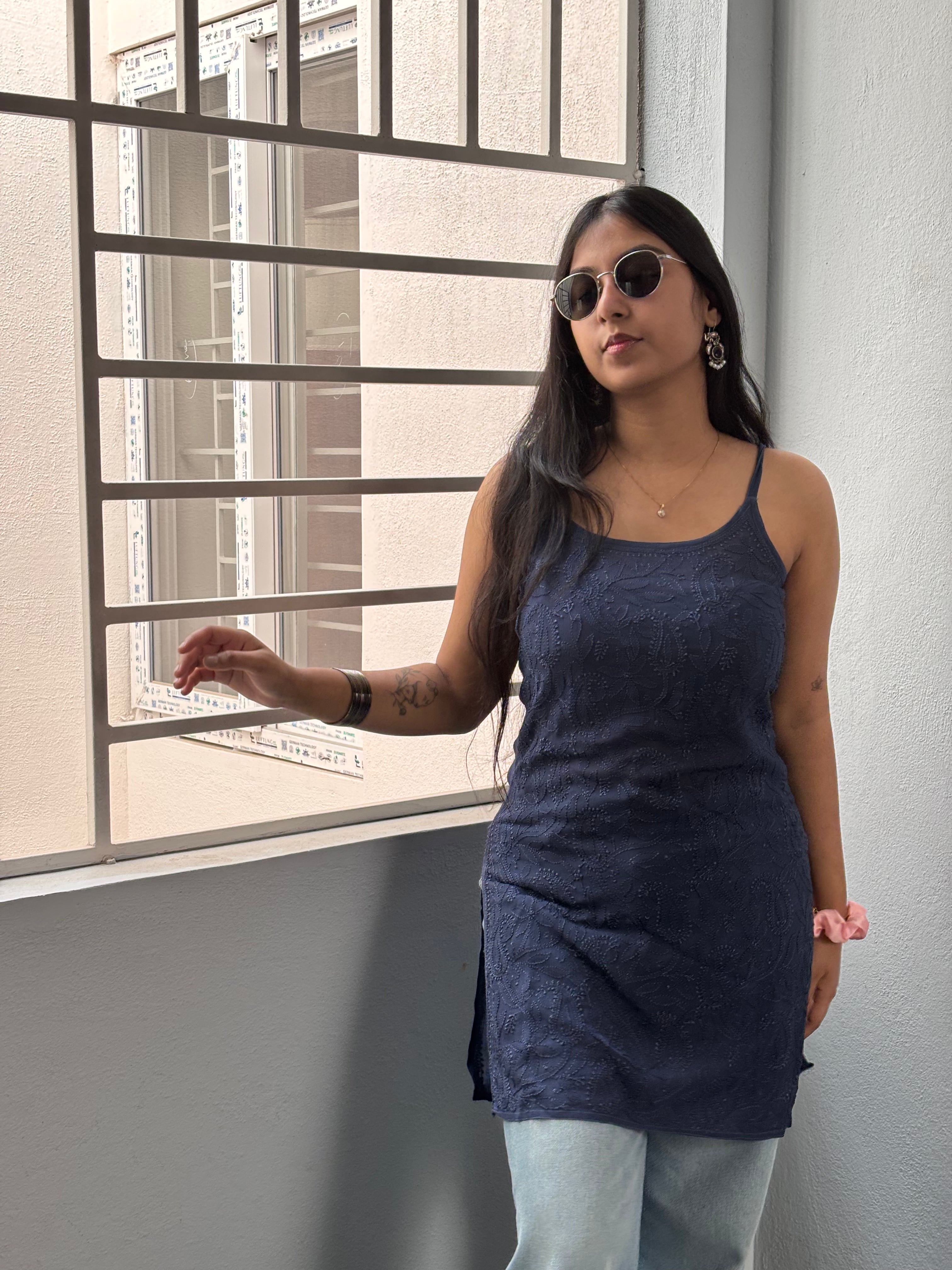 Rayon Spaghetti Kurti Short