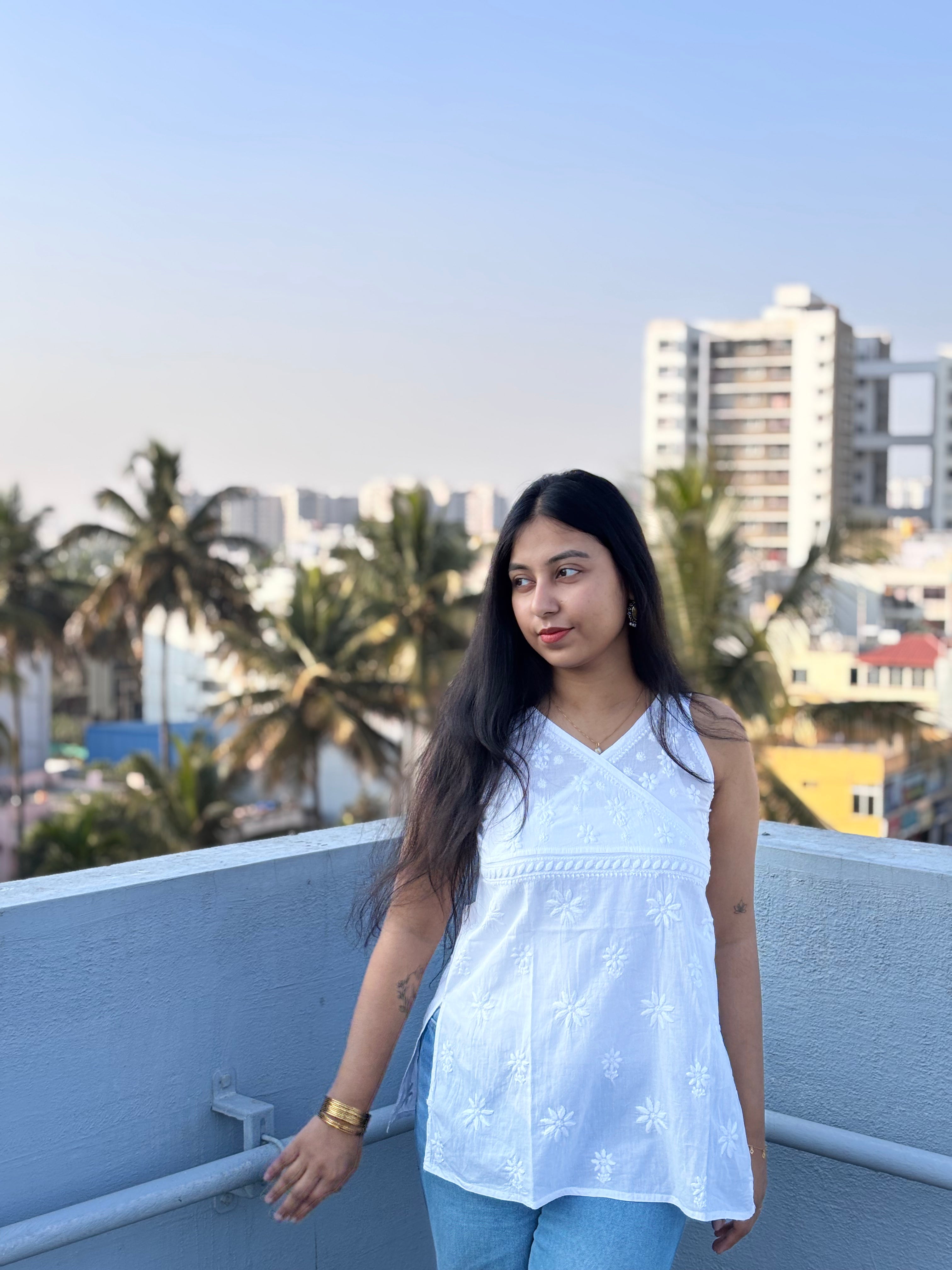 Short V Neck Kurti (Sleeveless)